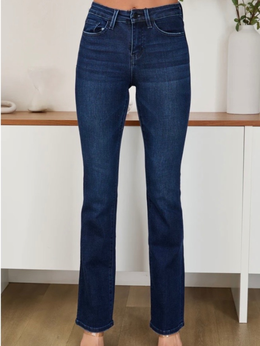 NWOT Flying Monkey The Come Closer Bootcut Jeans Dark Wash Stretch Denim 26